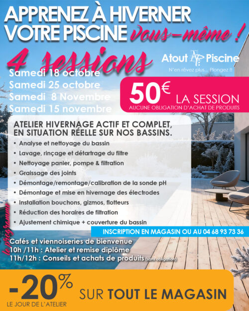 Hivernage piscine à Narbonne et Lézignan