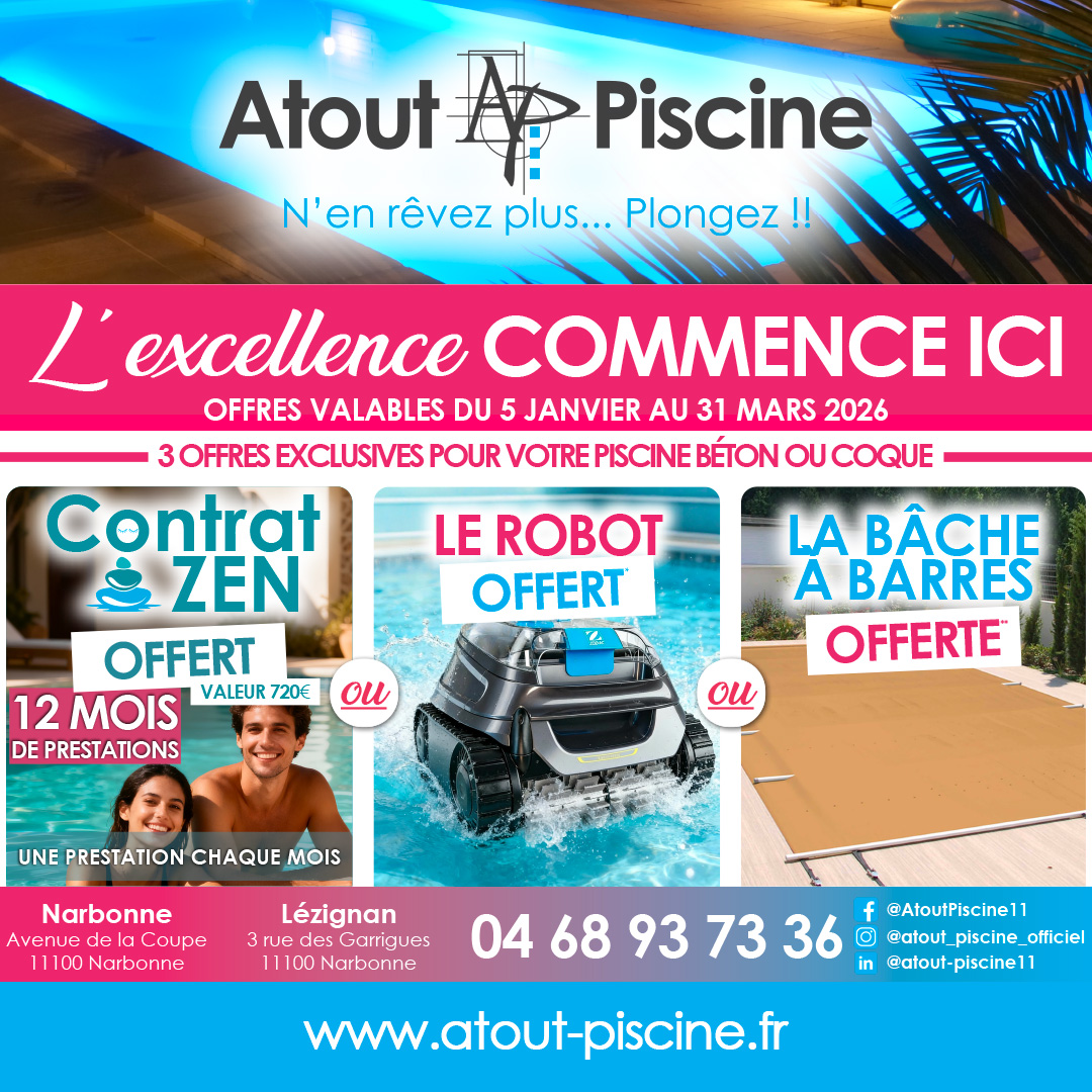 Offre piscine début d’année à Narbonne & Lézignan