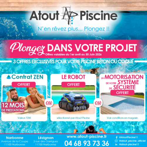 Offre piscine printemps 2026 à Narbonne et Lézignan
